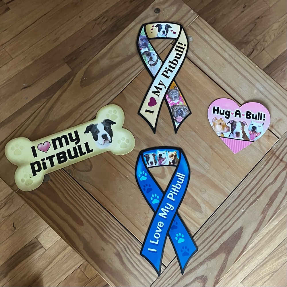 Pitbull Love! 4 Car Magnets!